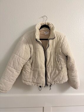 Princess Polly Cream Quilted Puffer Jacket